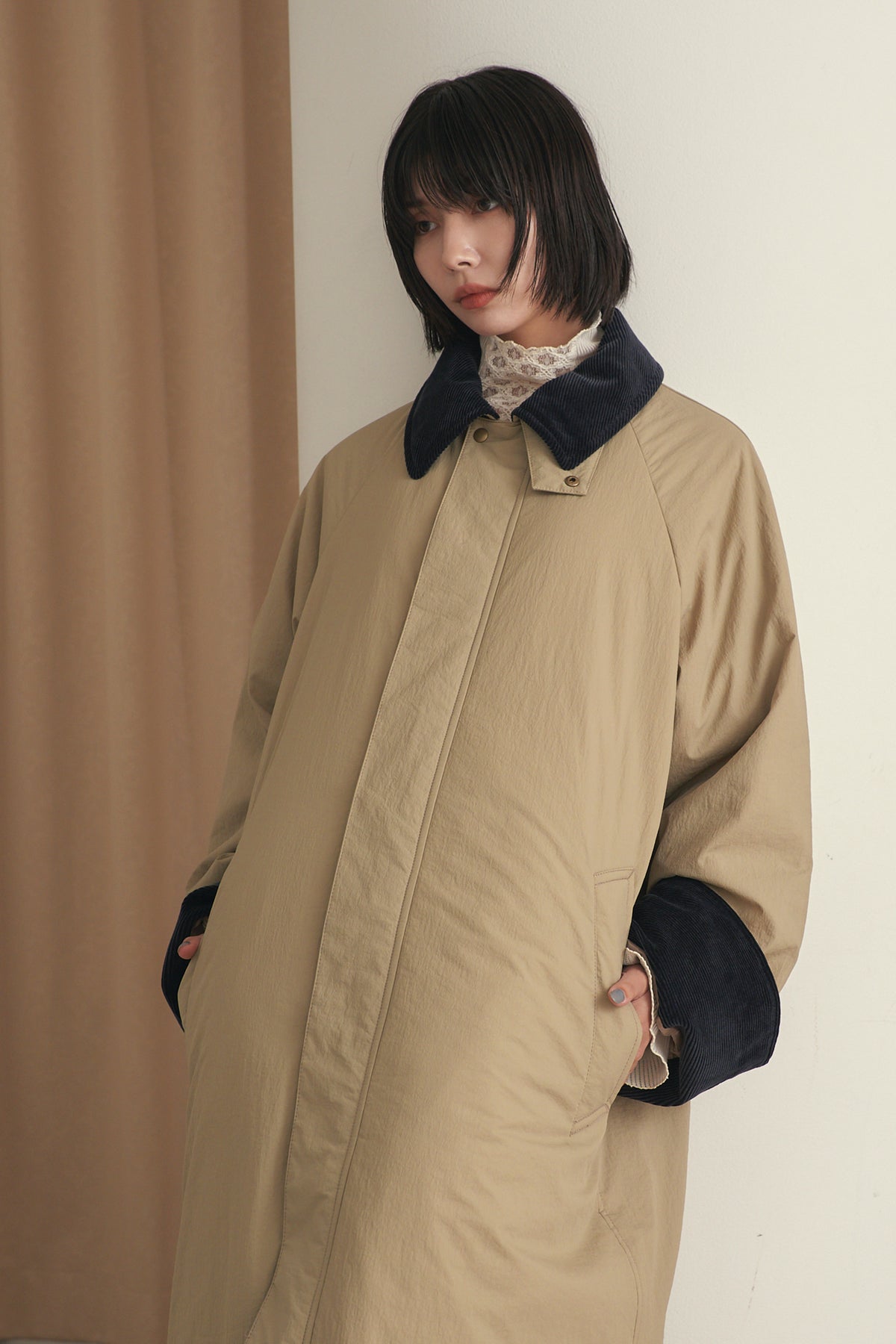 [New] コーデュロイカラーコート-Unisex-