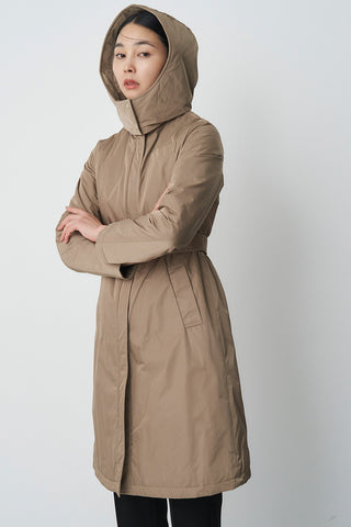 Waist Mark Parka Coat-Women 