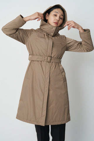 Waist Mark Parka Coat-Women 