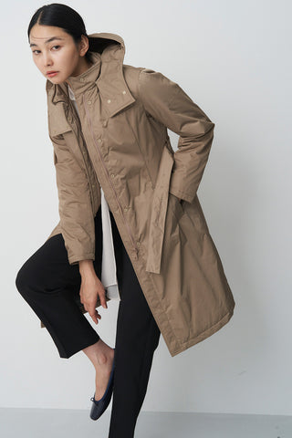 Waist Mark Parka Coat-Women 