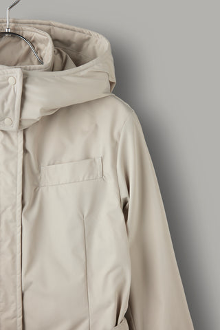 Waist Mark Parka Coat-Women 
