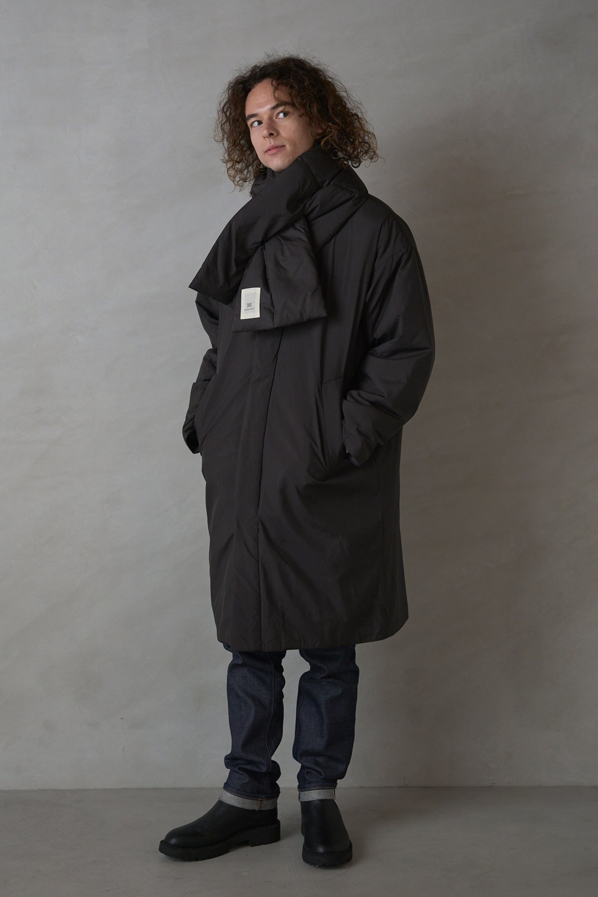 Kapok Down Hooded Jacket-Men’s