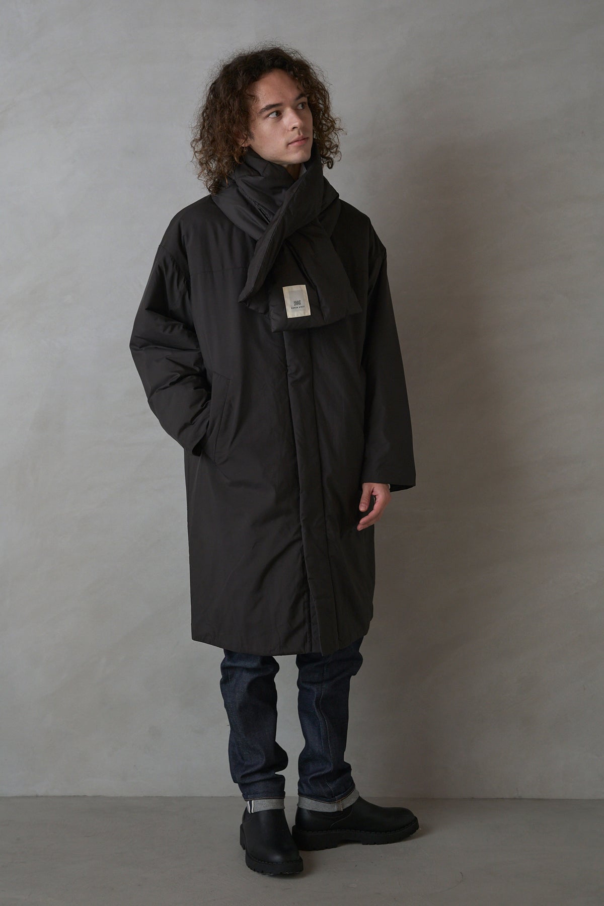 Kapok Down Hooded Jacket-Men’s