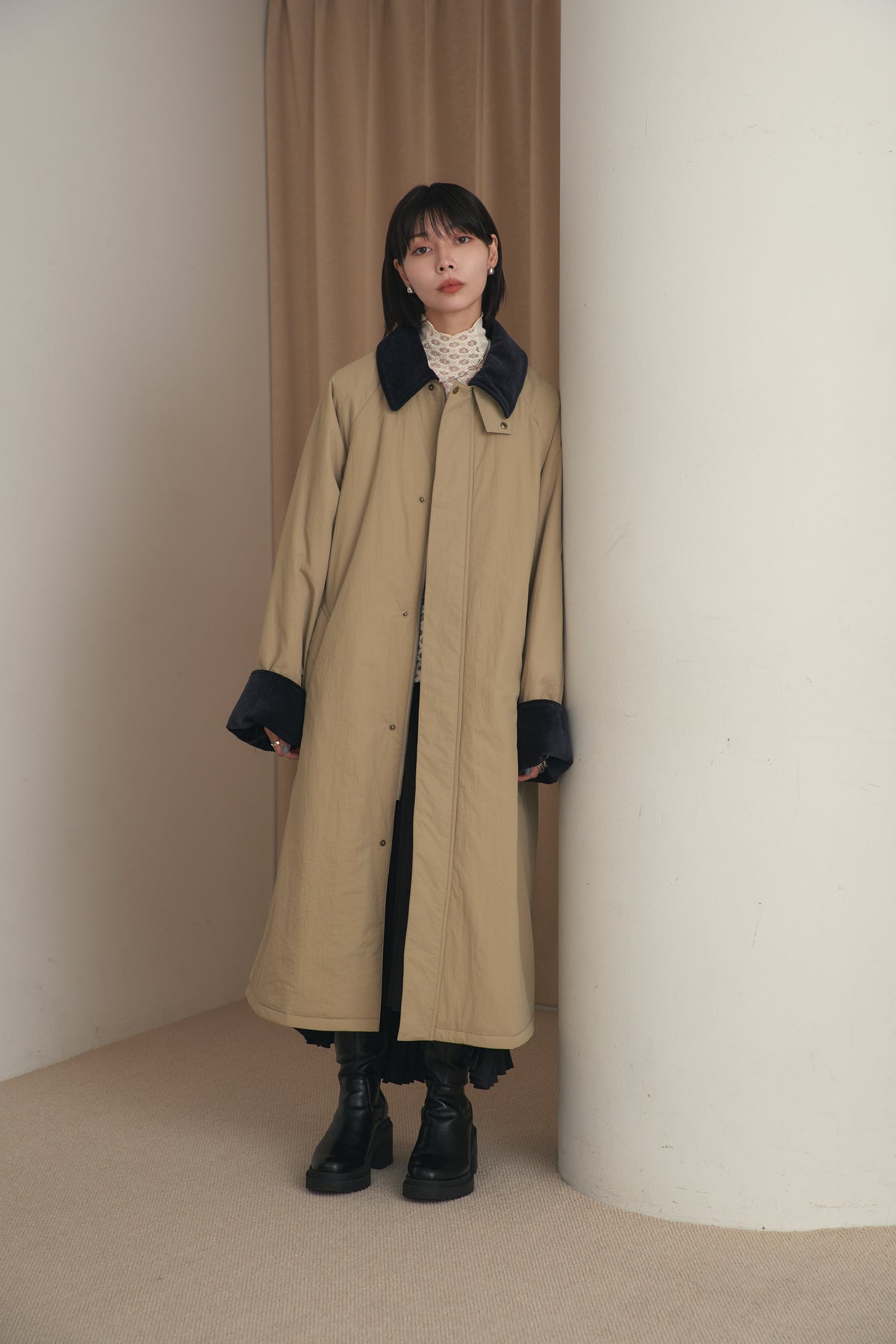 [New] コーデュロイカラーコート-Unisex-