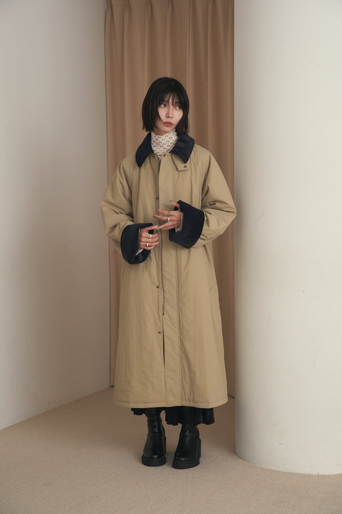[New] コーデュロイカラーコート-Unisex-