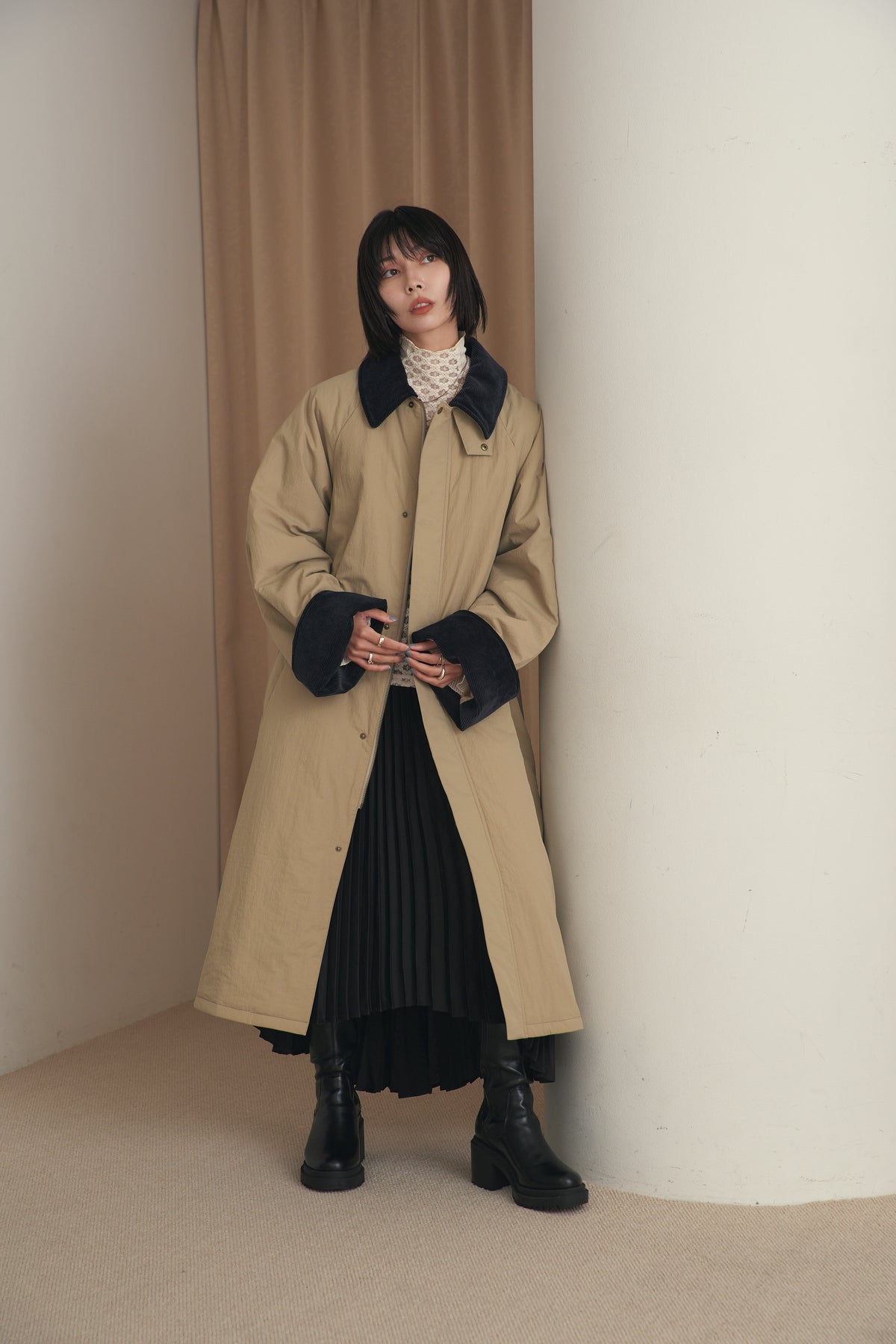 [New] コーデュロイカラーコート-Unisex-