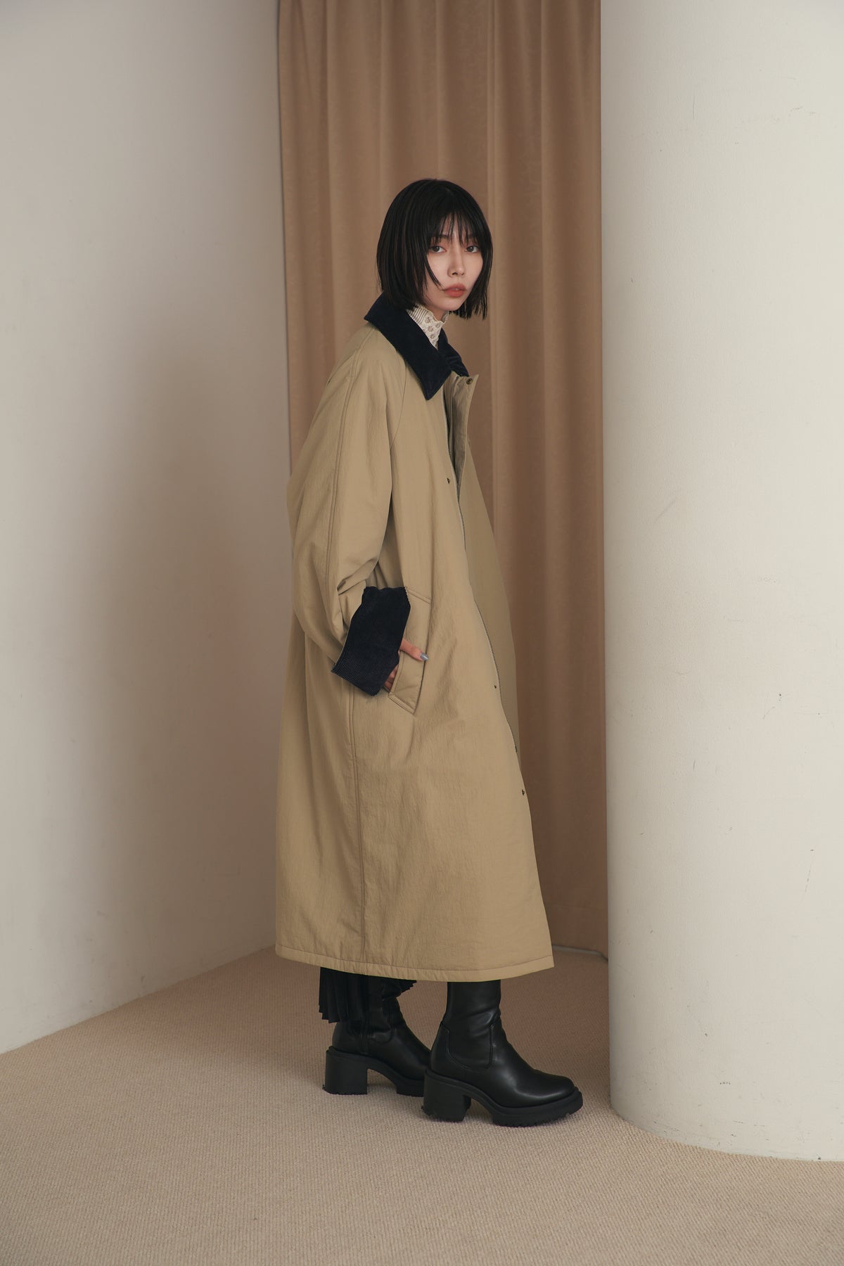 [New] コーデュロイカラーコート-Unisex-