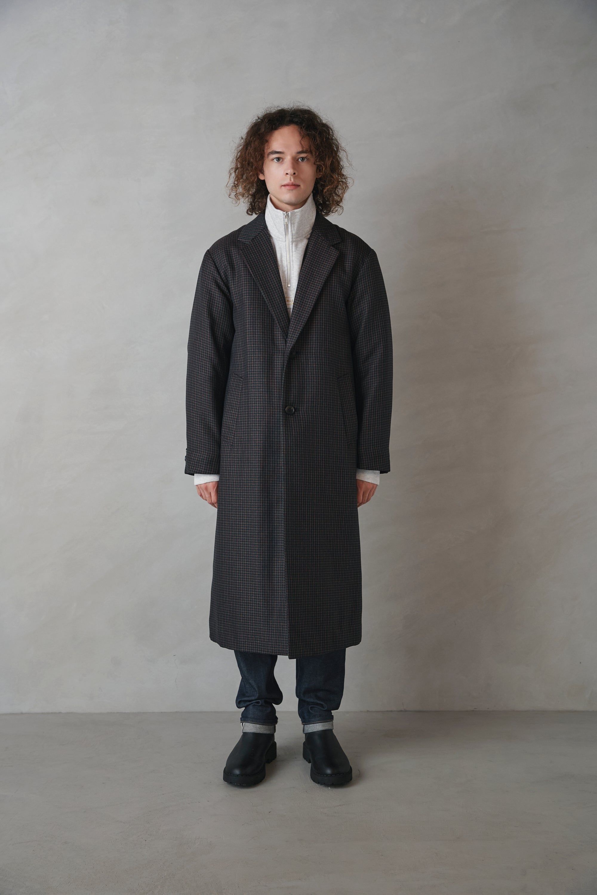 チェックチェスターコート-Unisex