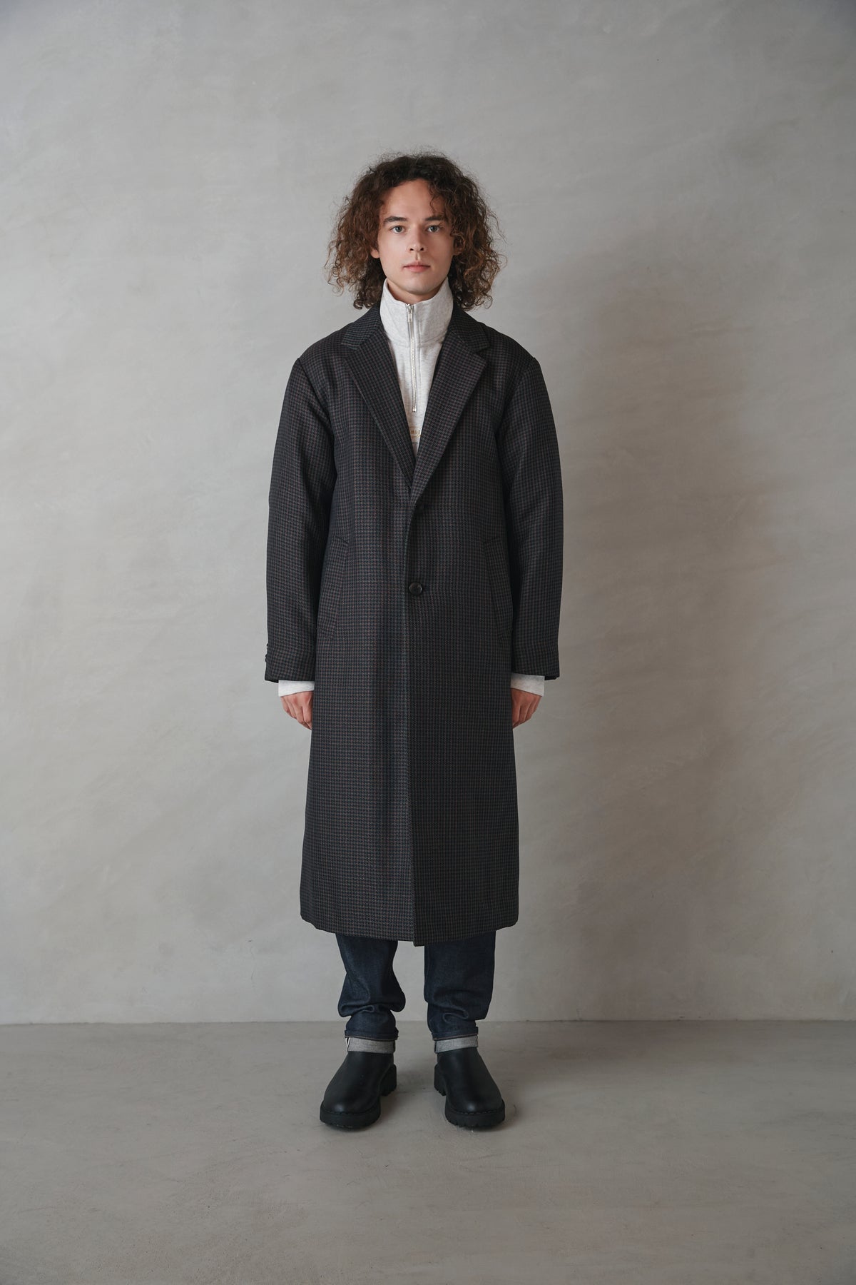 チェックチェスターコート-Unisex