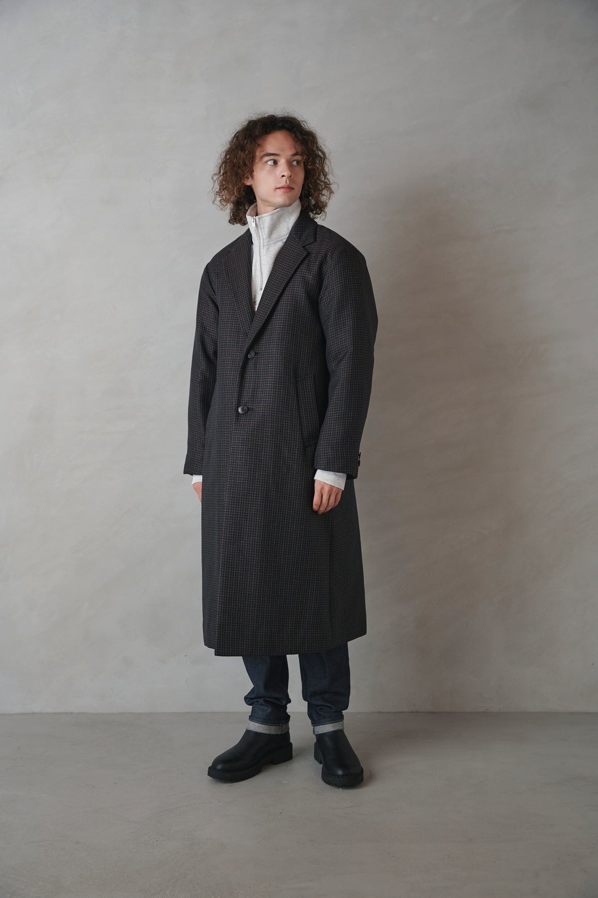 チェックチェスターコート-Unisex