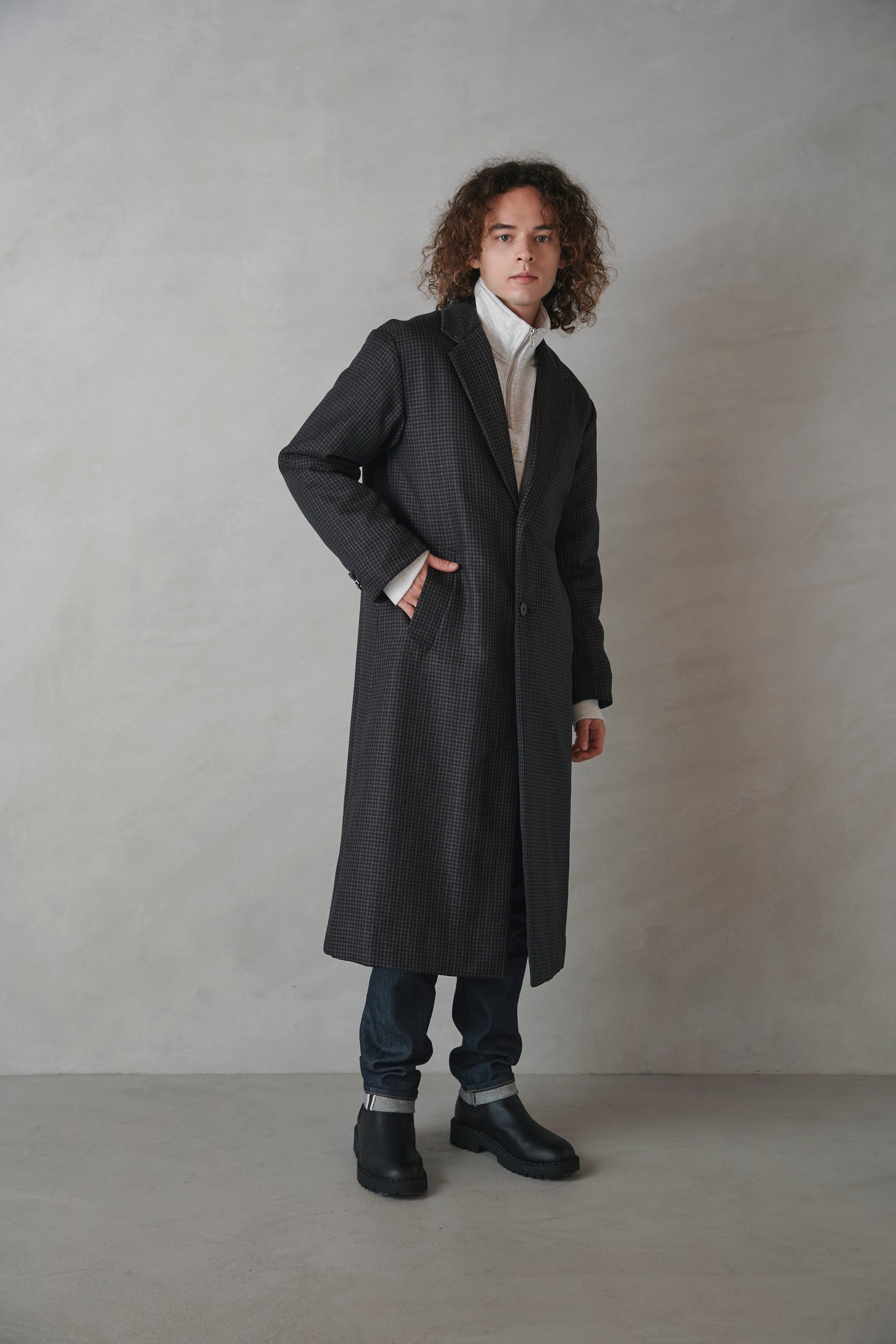 チェックチェスターコート-Unisex