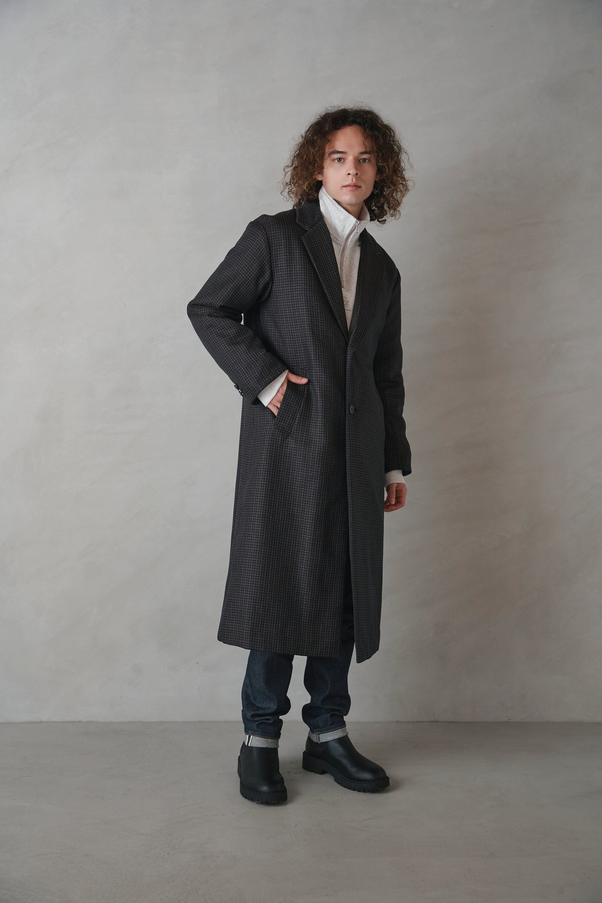 チェックチェスターコート-Unisex