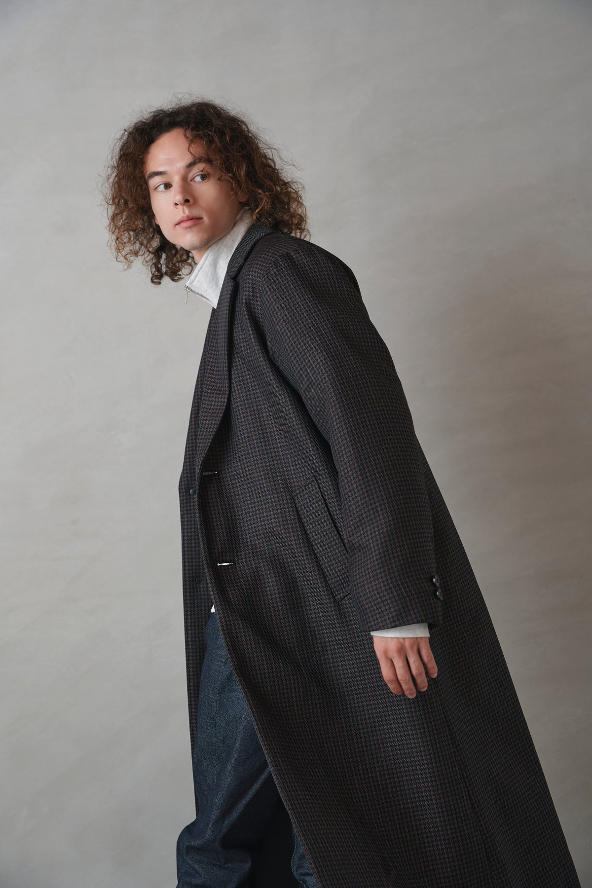 チェックチェスターコート-Unisex