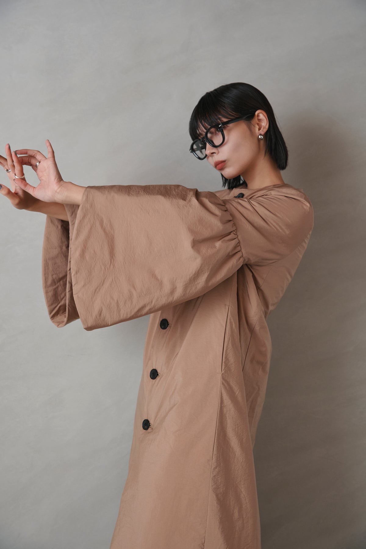 Balloon sleeve coat-Women 
