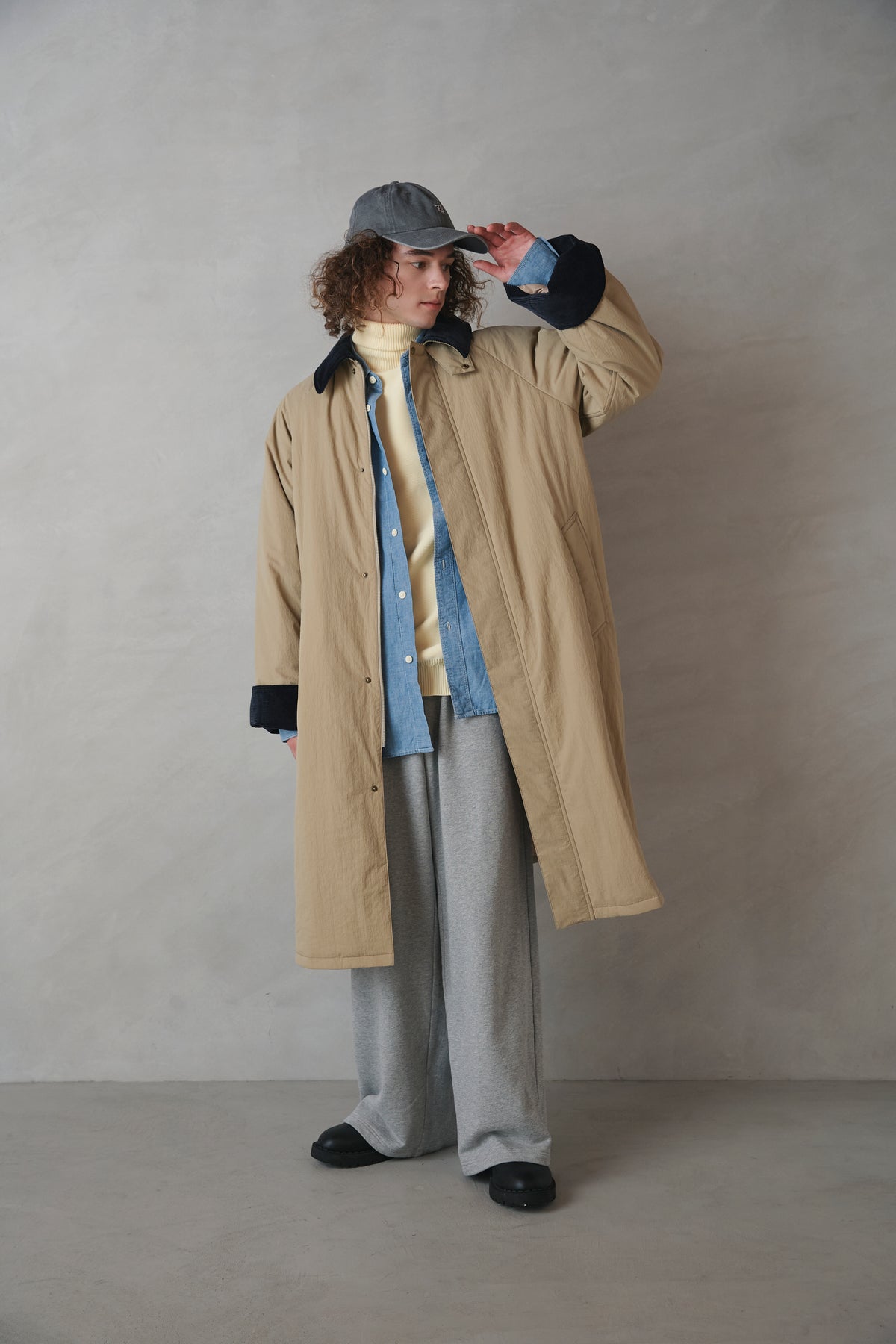 [New] コーデュロイカラーコート-Unisex-