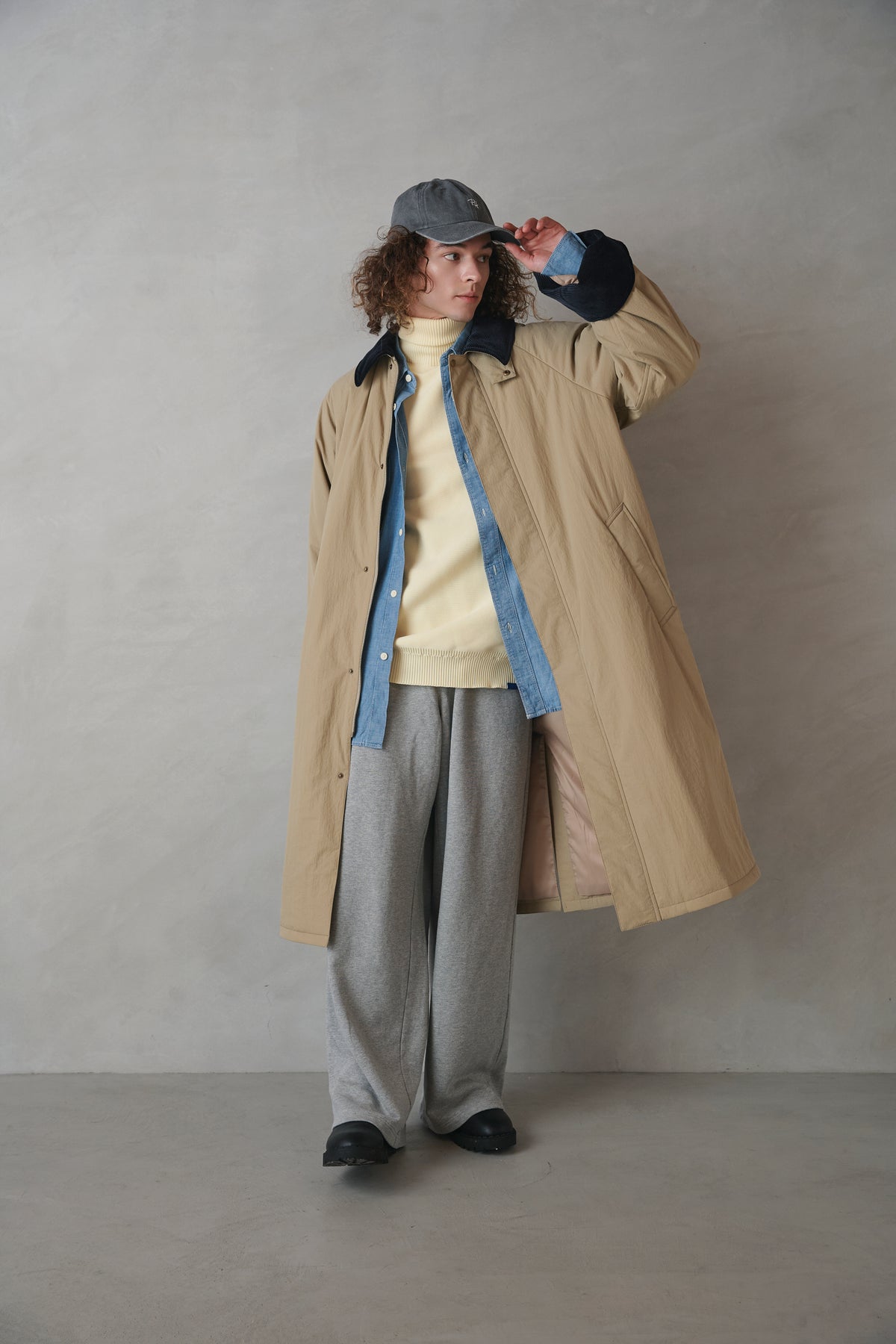 [New] コーデュロイカラーコート-Unisex-