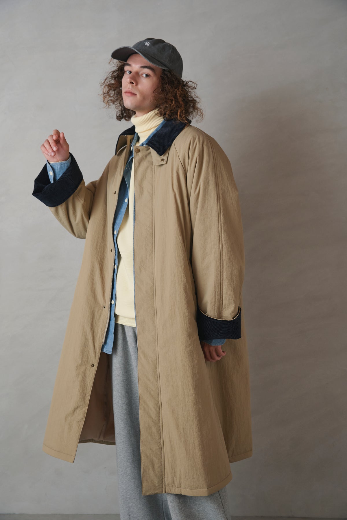 [New] コーデュロイカラーコート-Unisex-