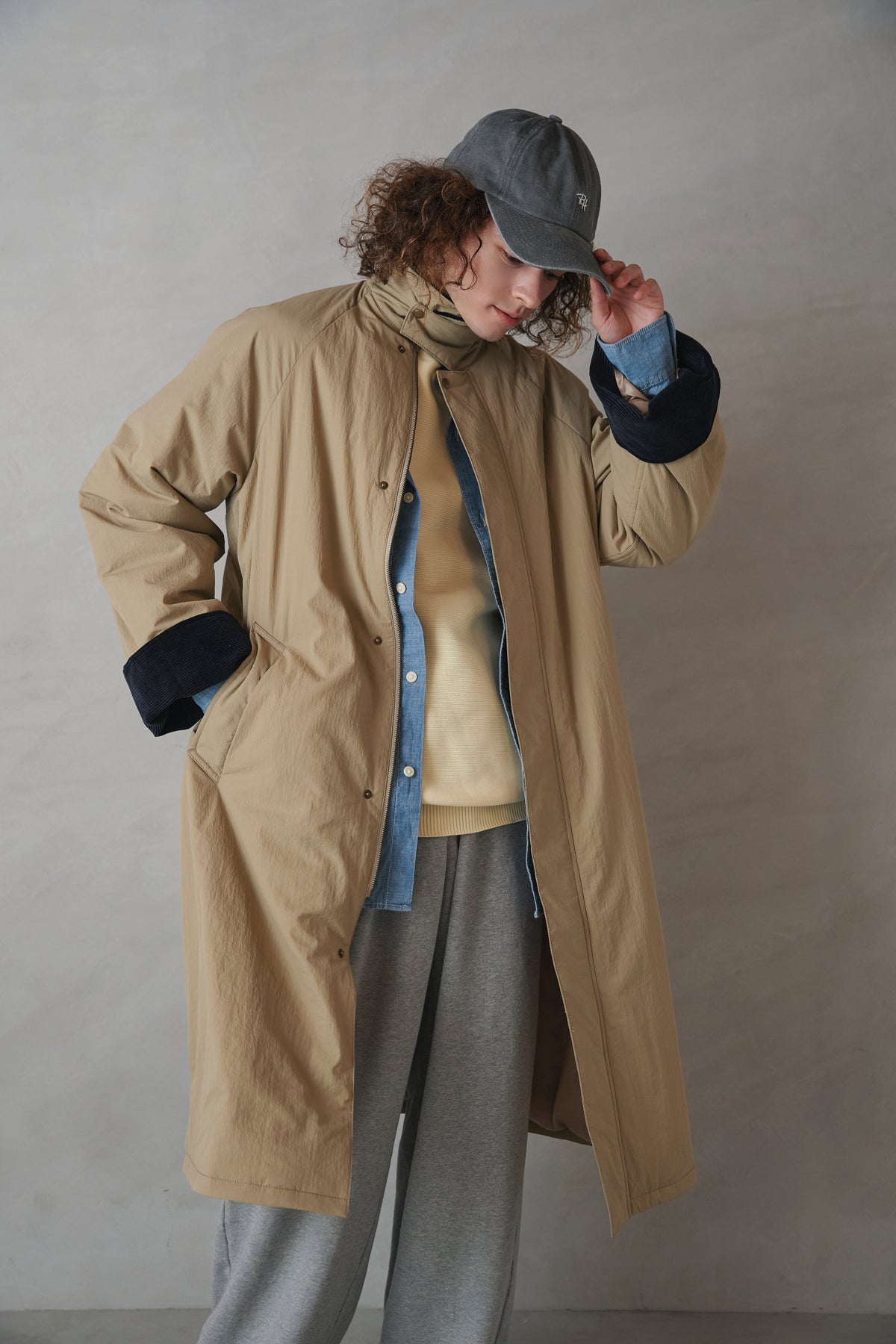 [New] コーデュロイカラーコート-Unisex-