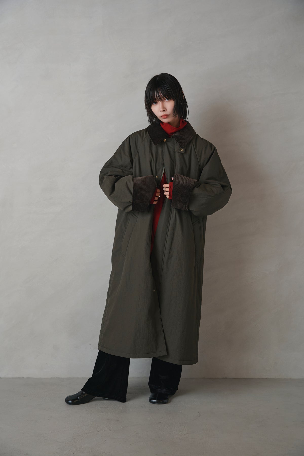 [New] コーデュロイカラーコート-Unisex-