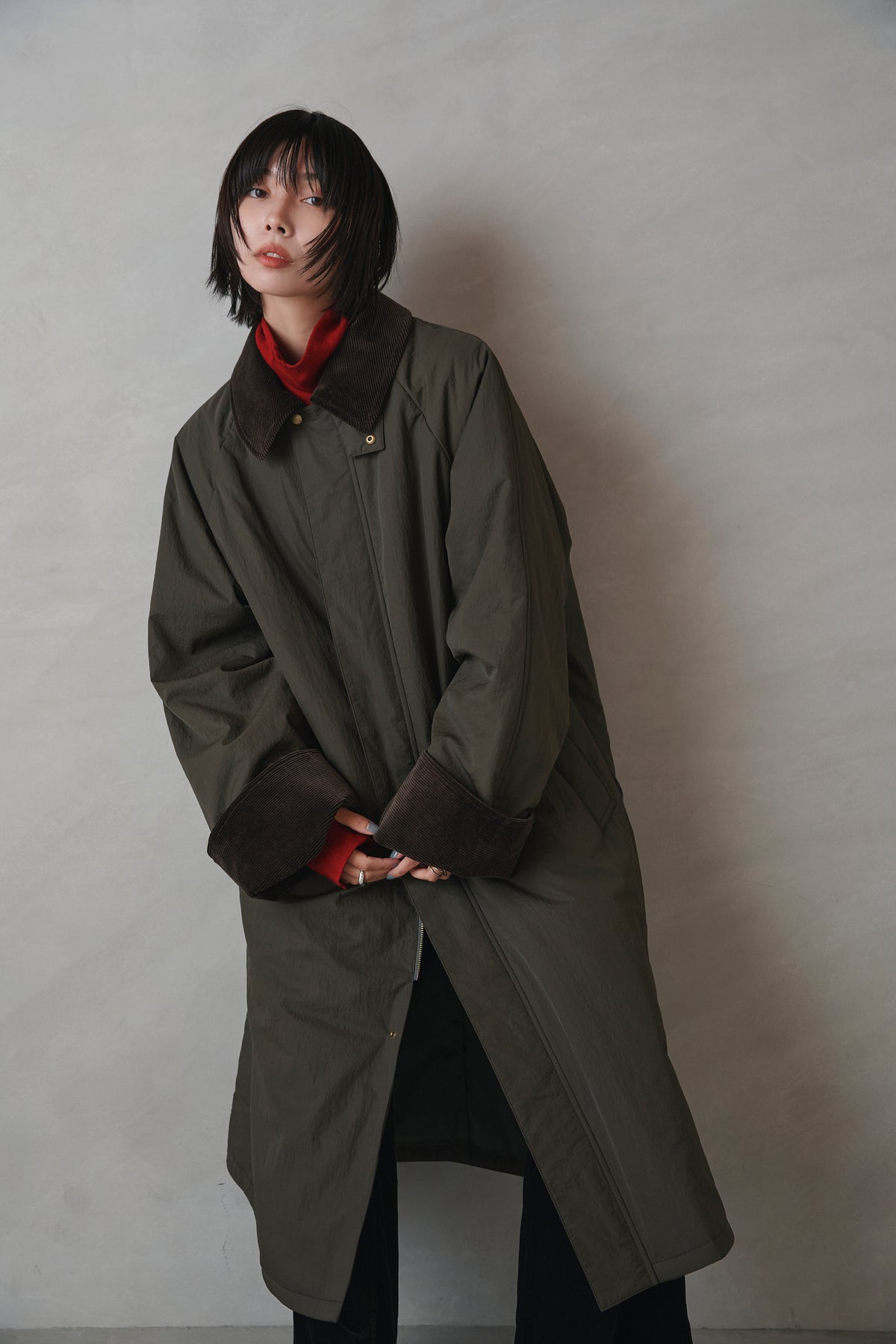[New] コーデュロイカラーコート-Unisex-