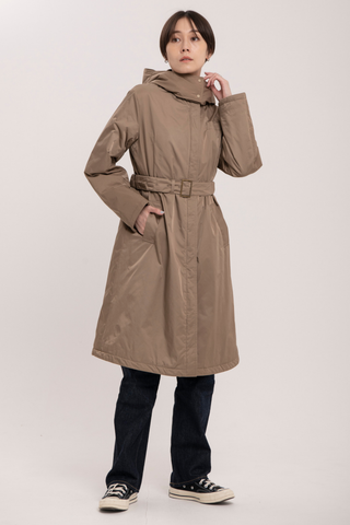 Waist Mark Parka Coat-Women 