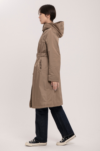 Waist Mark Parka Coat-Women 