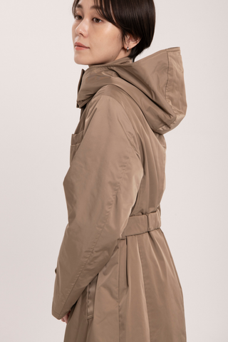 Waist Mark Parka Coat-Women 