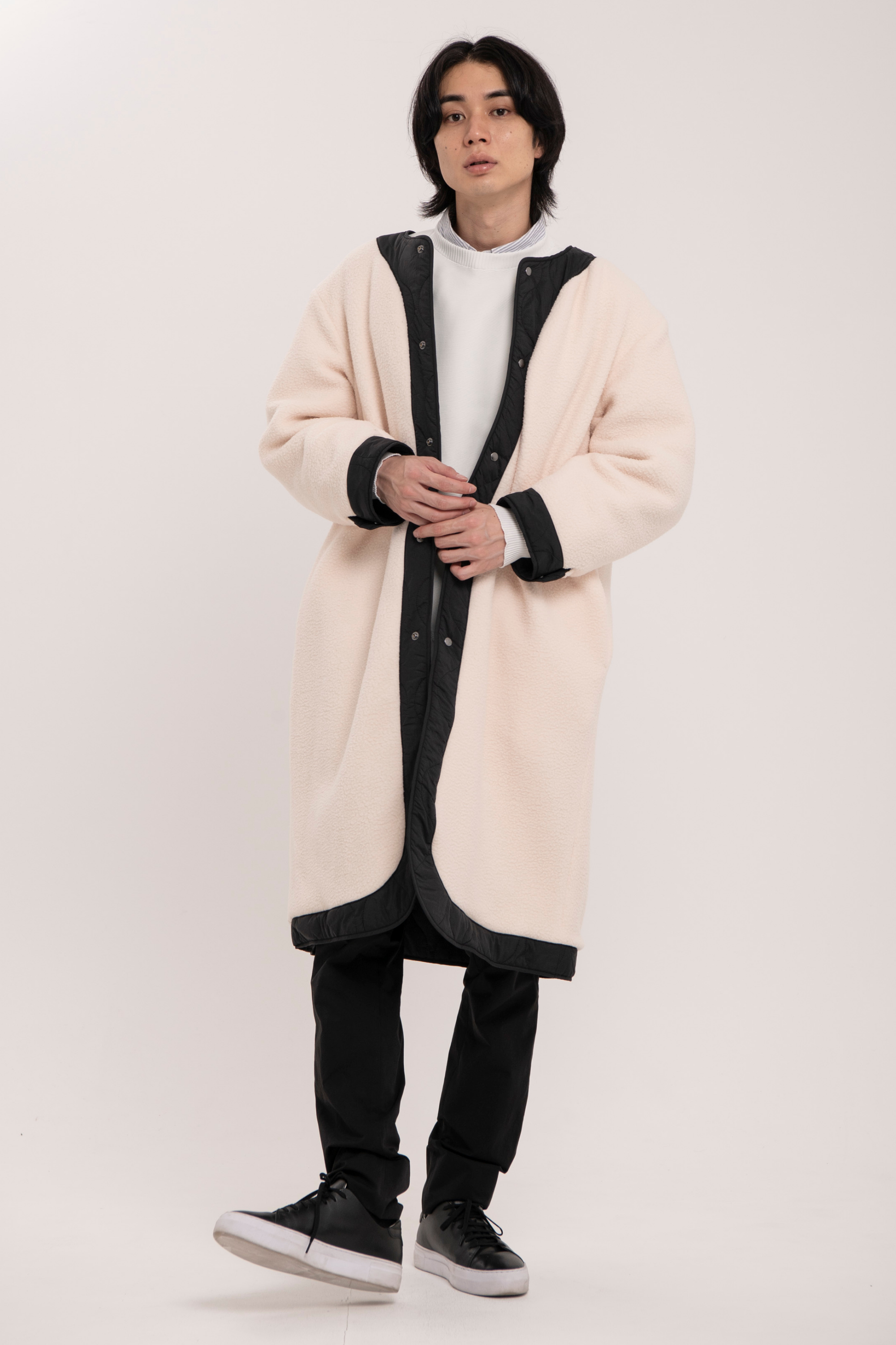 リバーシブルボアキルティングコート-Unisex