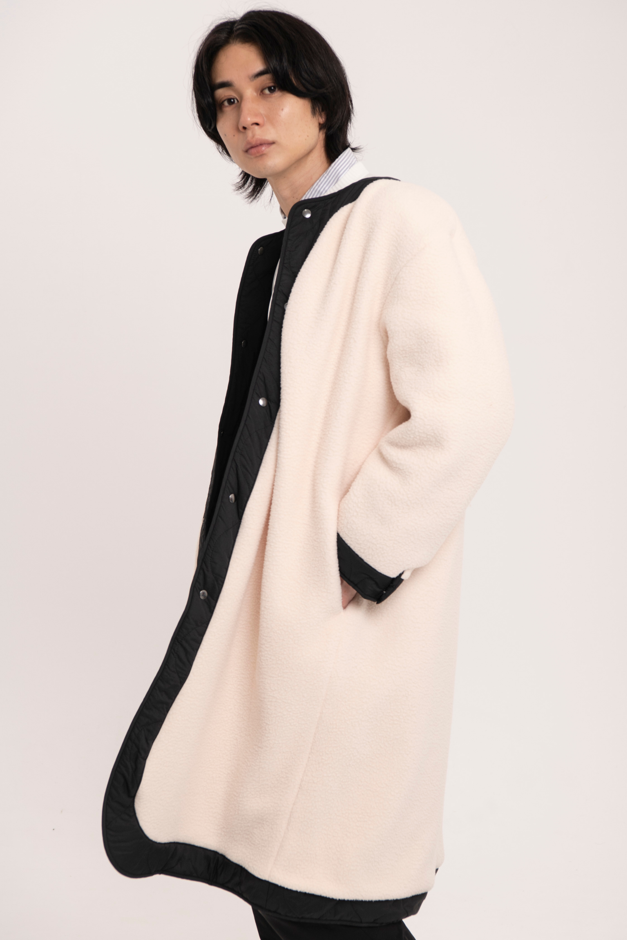 リバーシブルボアキルティングコート-Unisex