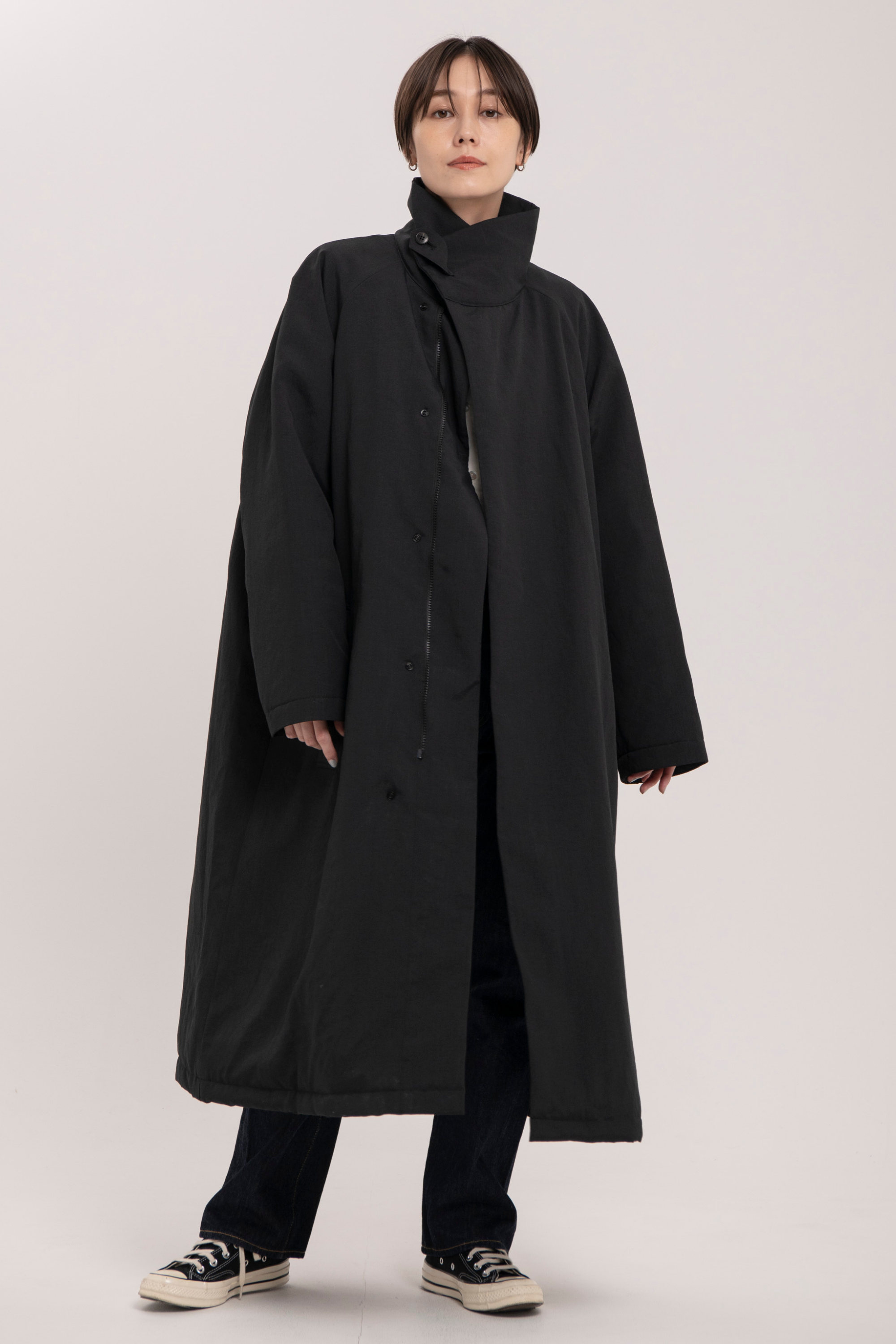 VICKY スタンドカラー ロングコート 黒 ブラック VICKY クイーンズ 