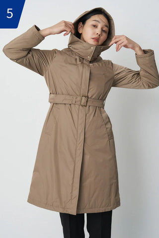 Waist Mark Parka Coat-Women 