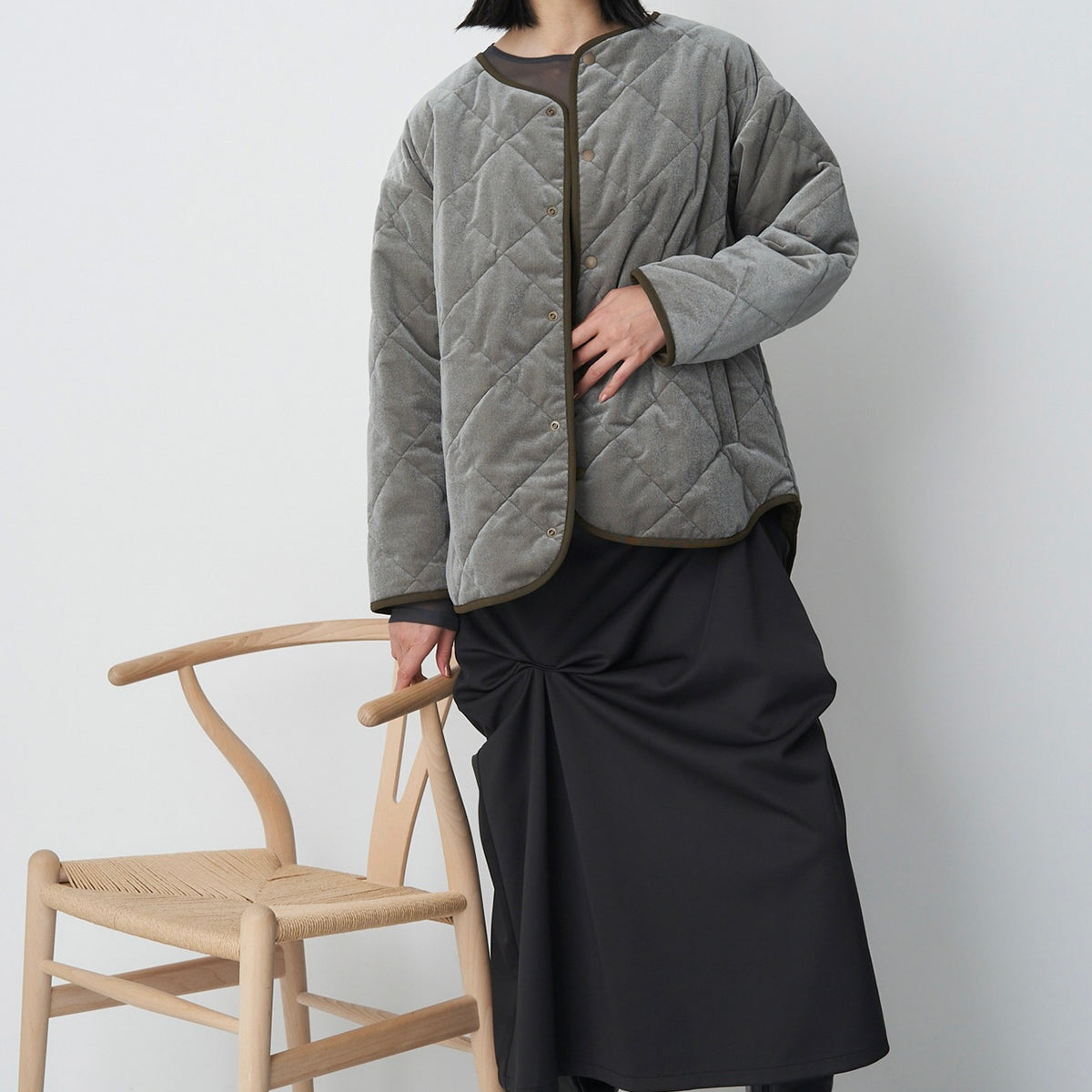 ベロアキルティングジャケット - Unisex