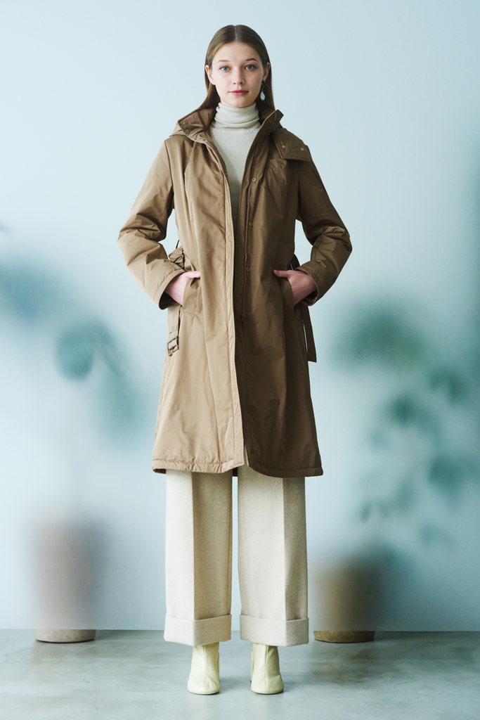 Waist Mark Parka Coat-Women 