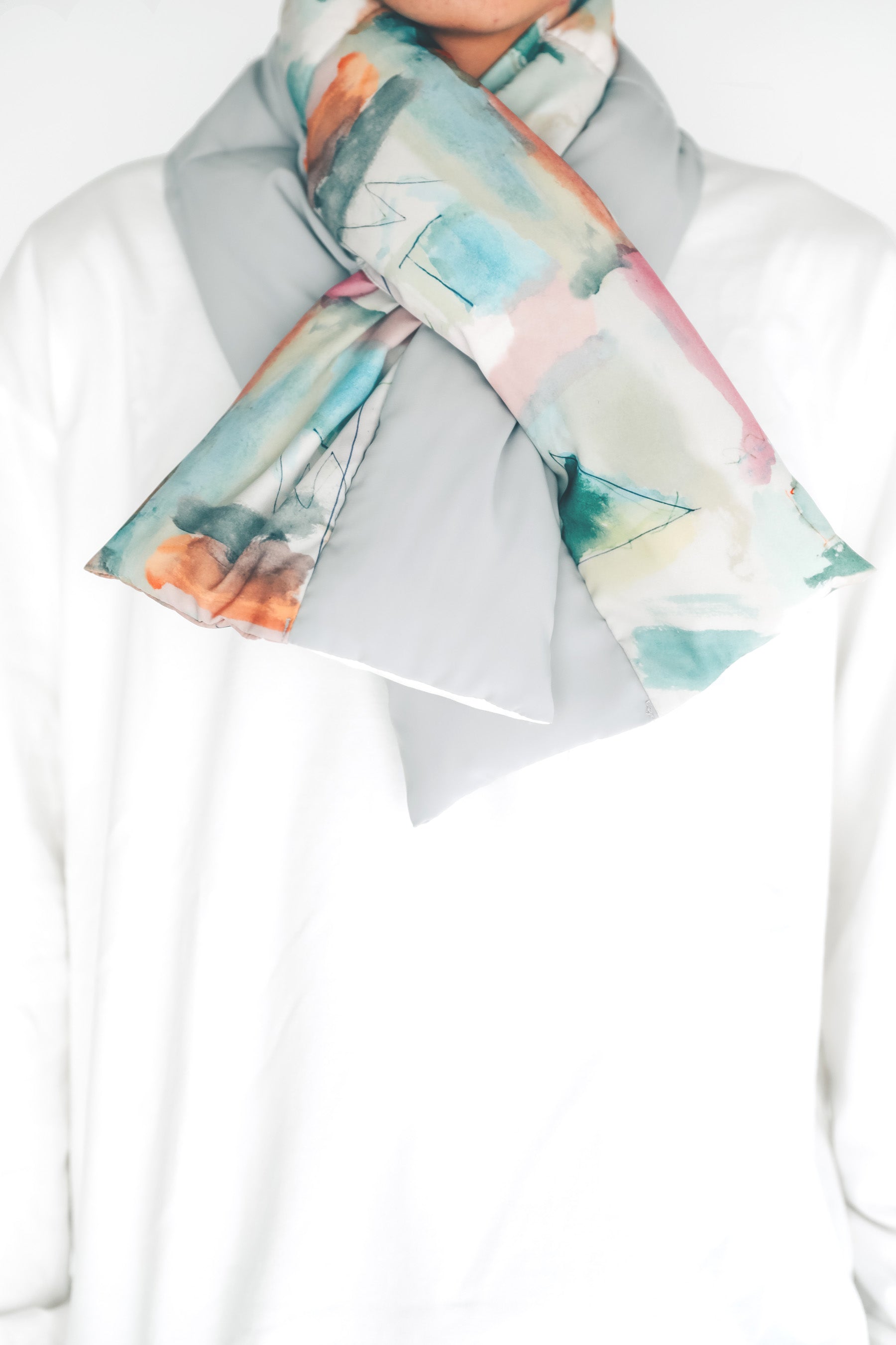 ヘラルボニー×カポックノット　ダウンマフラー KAPOK KNOT×HERALBONY ] ART DOWN STOLE