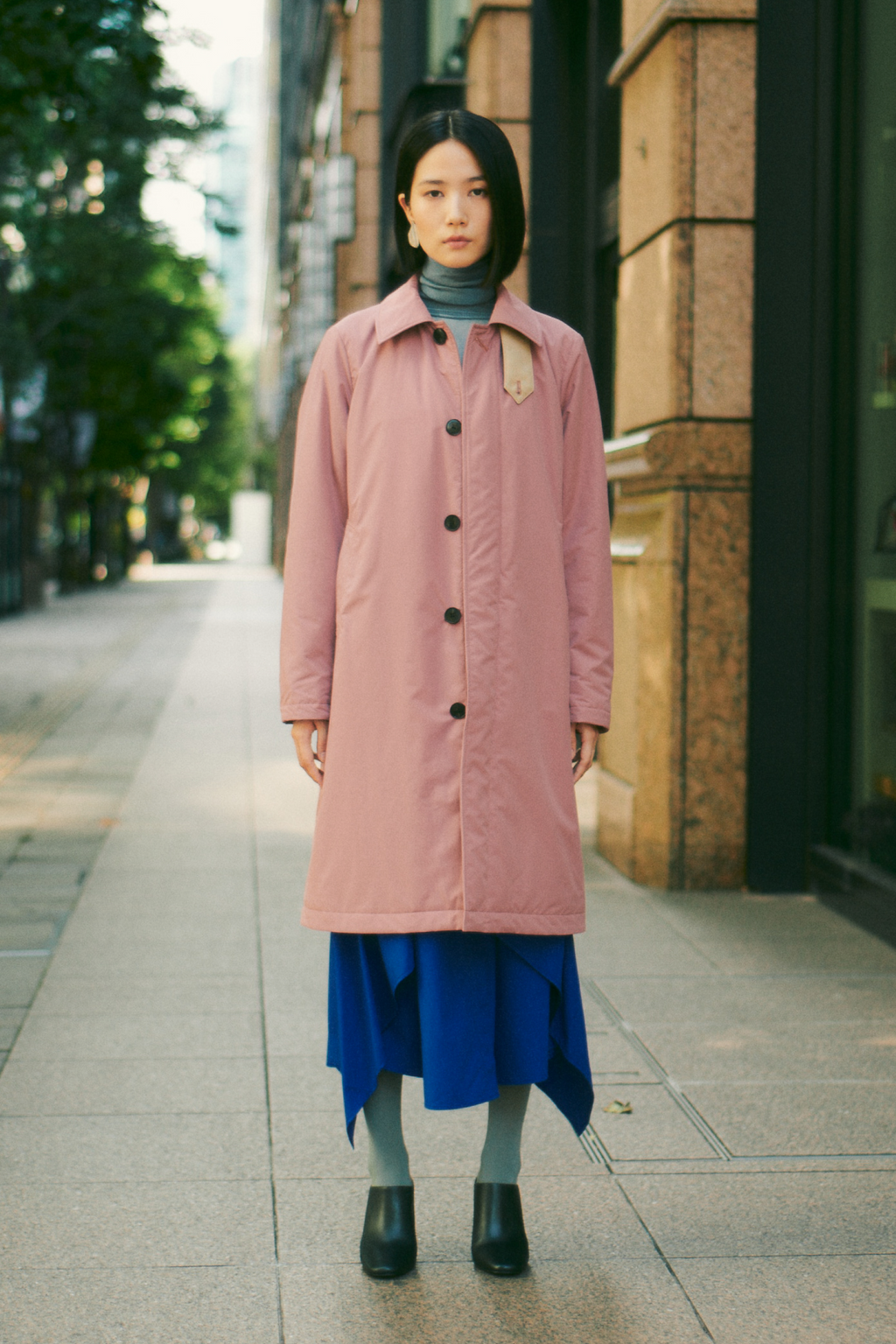 EGOISTサーモンピンク ロングコート EGOISTサーモンピンク ロングコート バルマカンコート-Women